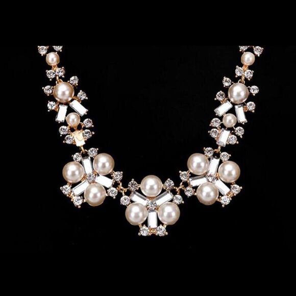 New crystals & pearl necklace - Picture 1 of 4